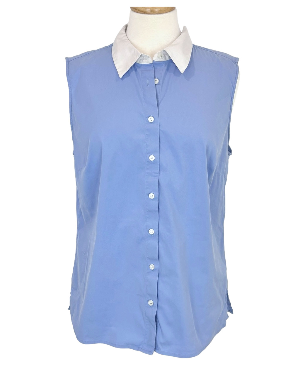 Ann Taylor blue sleeveless shirt